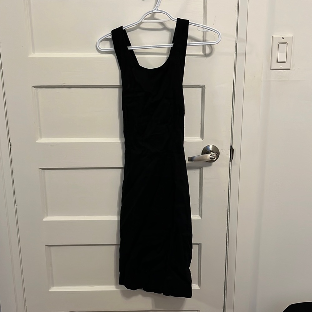Club Monaco square neck is size 2 backless black dress